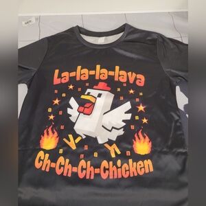 Minecraft Kids Funny Tshirt Lava Chicken Song, 14Y